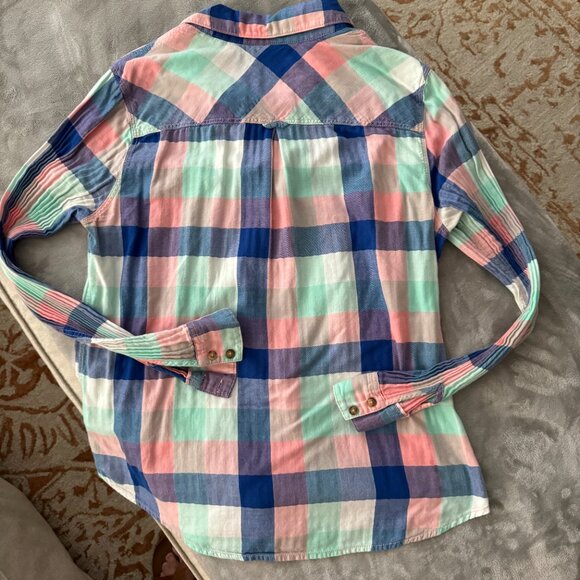 EUC L.O.G.G. by H&M Large Checkered Button Down Shirt Sz 14 - Picture 5 of 5